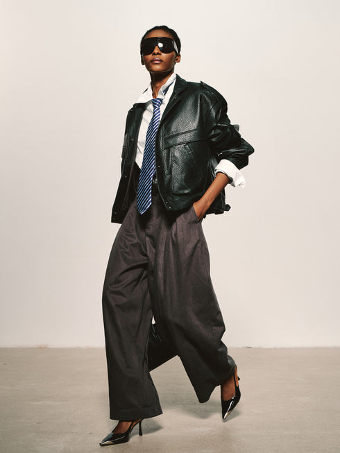 Grained Leather Jacket