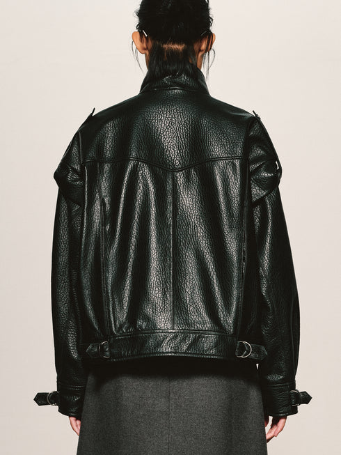 Grained Leather Jacket