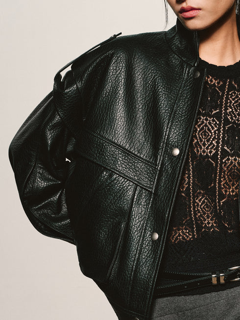 Grained Leather Jacket