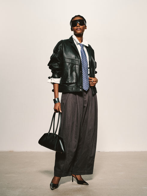 Grained Leather Jacket