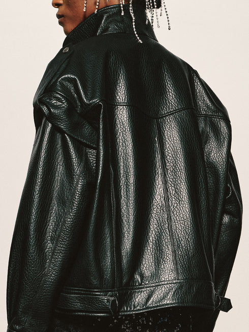 Grained Leather Jacket