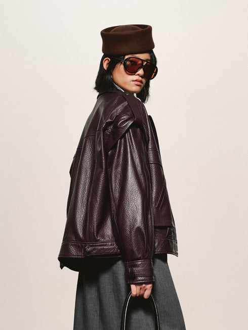 Grained Leather Jacket
