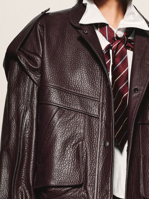 Grained Leather Jacket