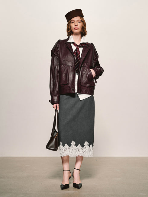 Grained Leather Jacket