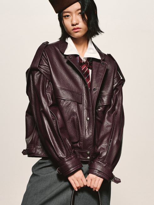 Grained Leather Jacket