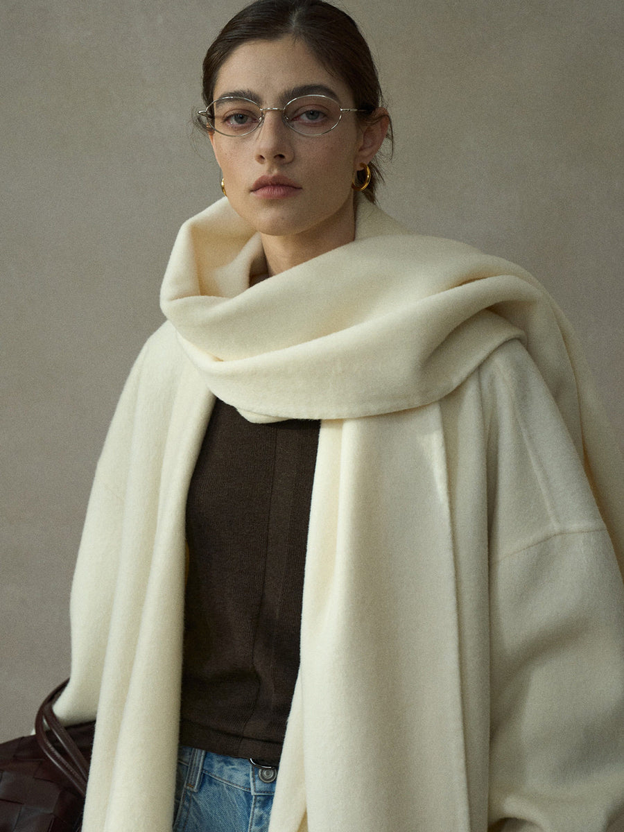 Halo Double-Faced Wool Coat with Scarf – hemi blurr