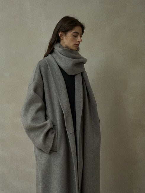 Halo Double-Faced Wool Coat with Scarf