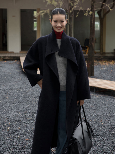 Asymmetric High-Neck Coat