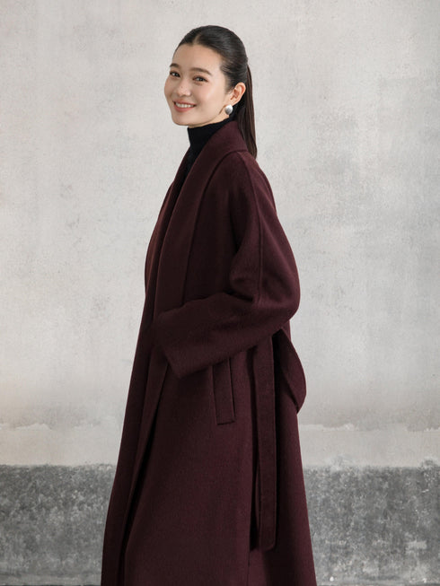 Wool–Camel Wrap Coat