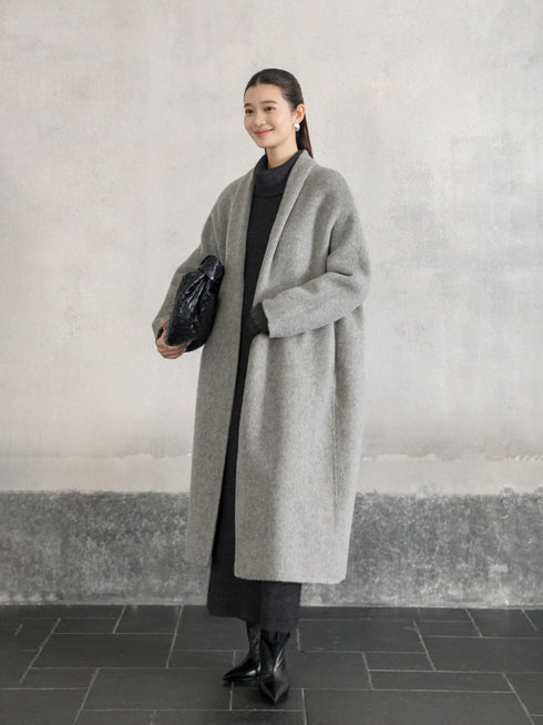Refined Wool Belted Coat