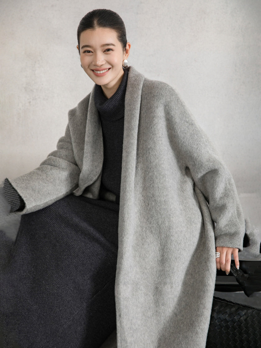 Refined Wool Belted Coat
