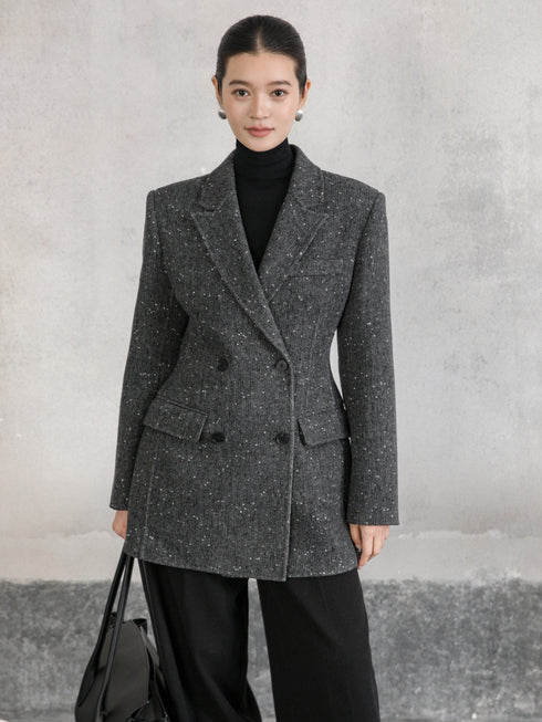 Wool Camel Tailored Blazer