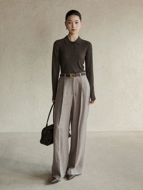 Eira Wide-Leg Linen-Blend Trousers
