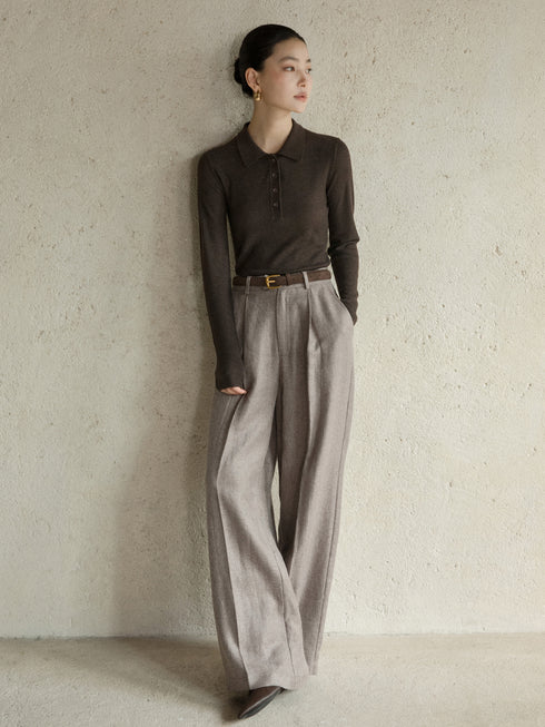 Eira Wide-Leg Linen-Blend Trousers