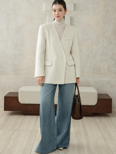 Wool Coat with Belt & Scarf
