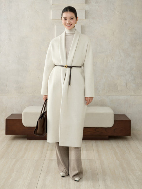 Refined Wool Belted Coat