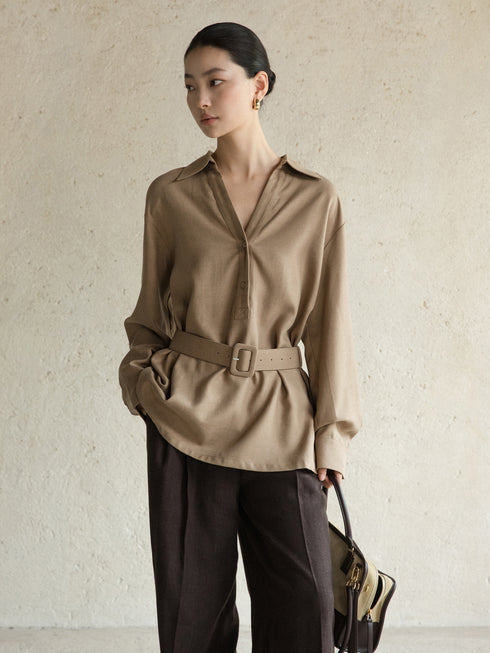 Lune Fluid Belted Shirt
