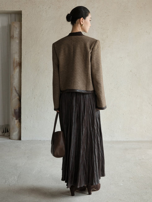 Arden Contrast-Trim Cropped Jacket