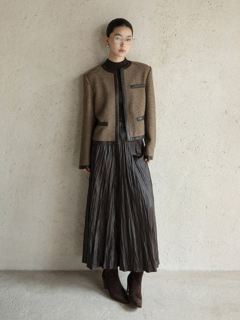 Arden Contrast-Trim Cropped Jacket