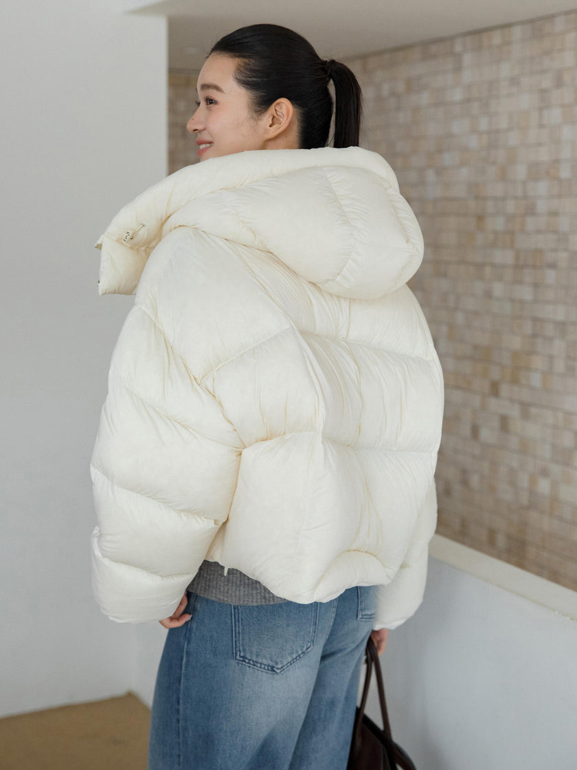 Short Hooded Down Jacket