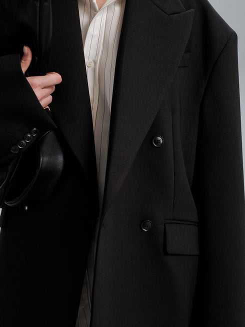 Kavi Oversized Frame Blazer - Black