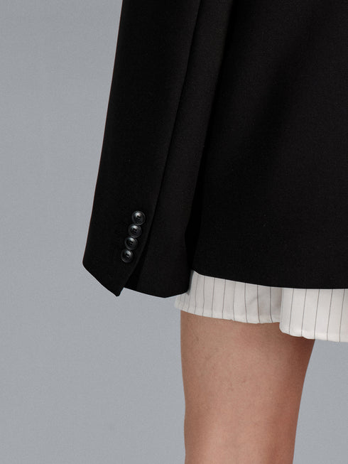 Kavi Oversized Frame Blazer - Black