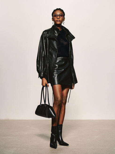 Lustrous Waxed Leather Jacket