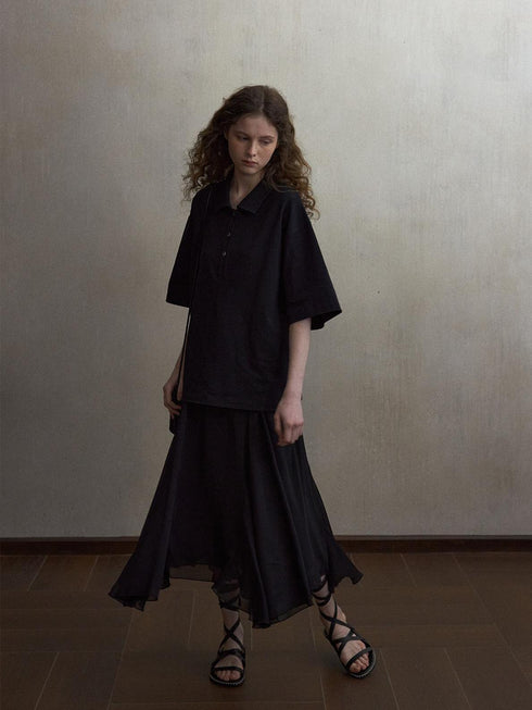 Inkveil Drape Gathered Skirt