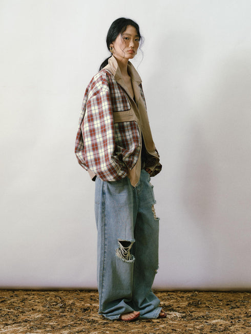 Cobalt Destroyed Wide-Leg