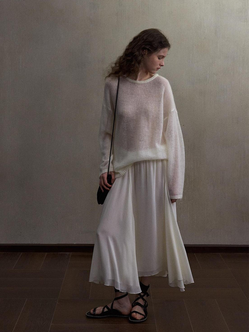 Inkveil Drape Gathered Skirt