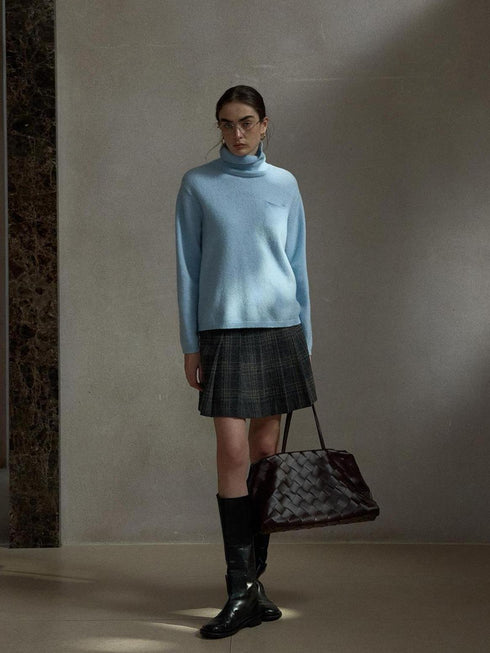 Sable Pleated Vintage Wool Skirt