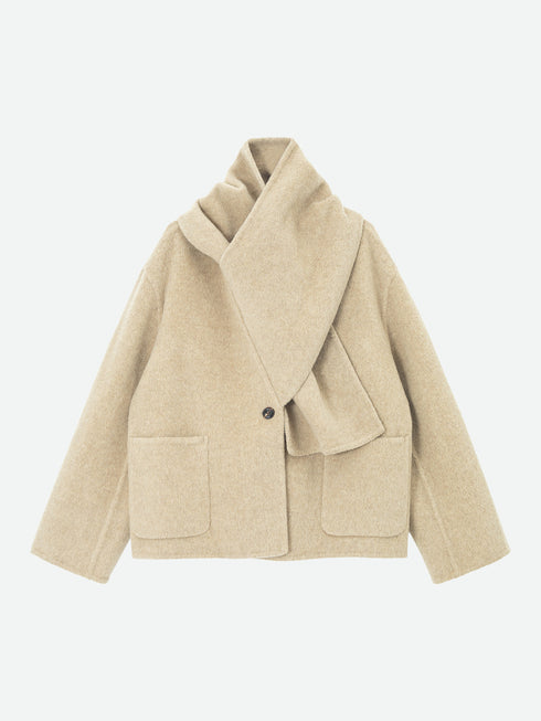 Manteau en laine réversible mono double face