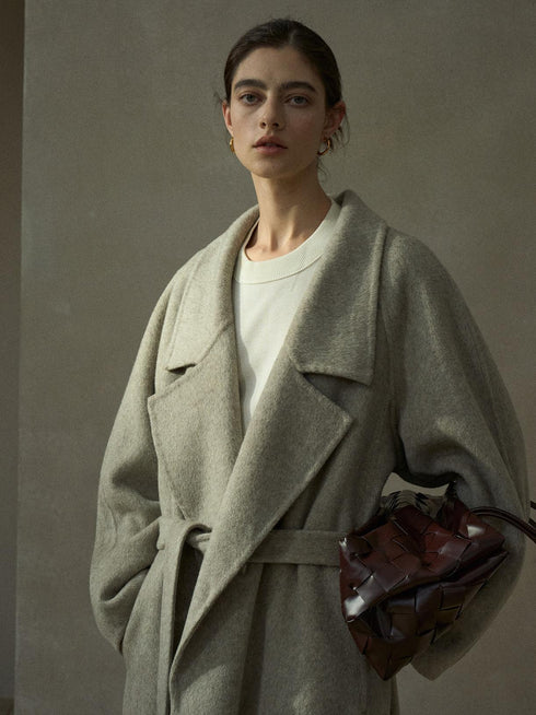 Echelon Manteau en Laine à Encoches