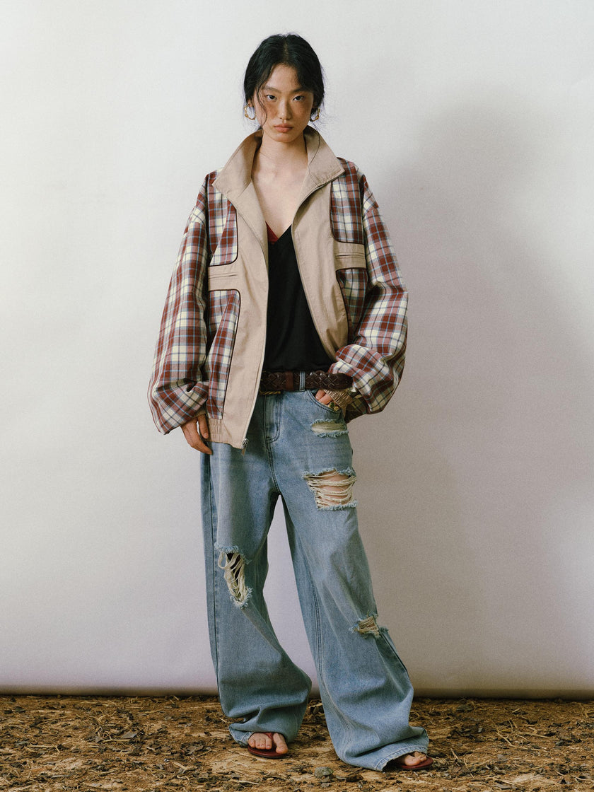 Cobalt Destroyed Wide-Leg