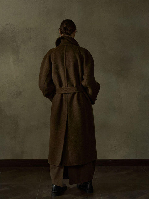 Manteau en laine à double face Orbit avec encoches