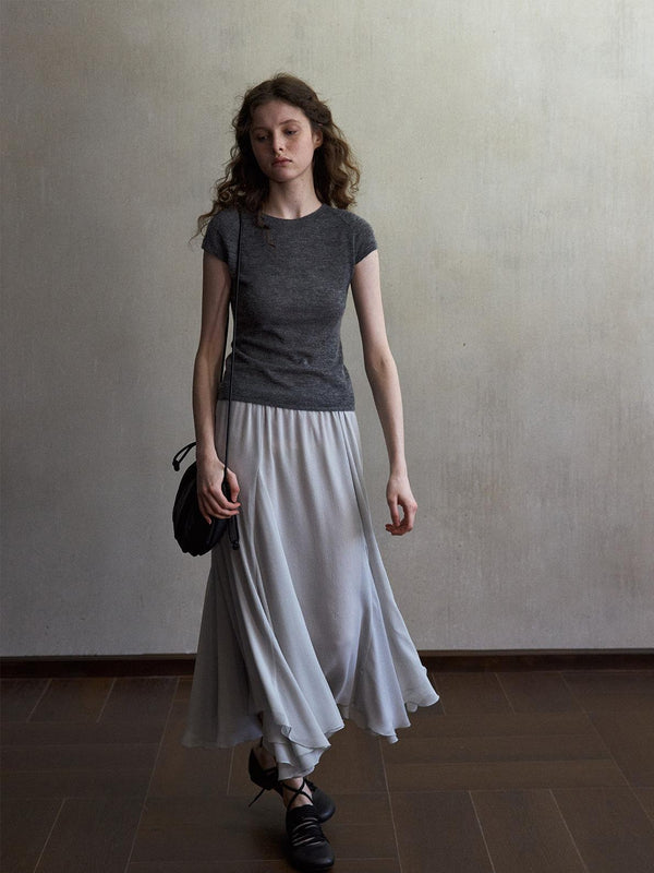 Inkveil Drape Gathered Skirt