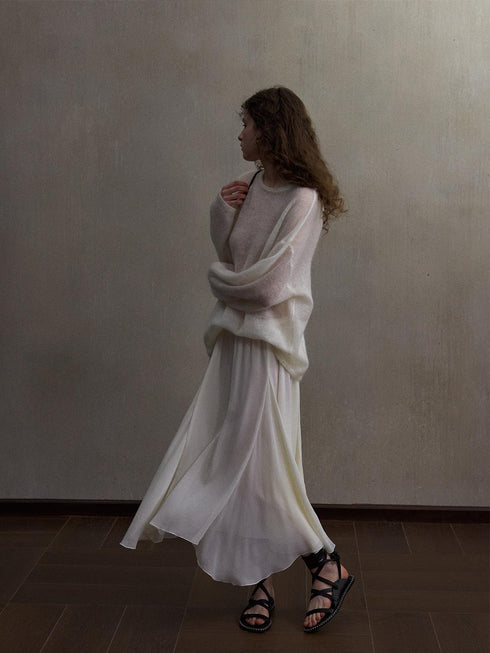 Inkveil Drape Gathered Skirt