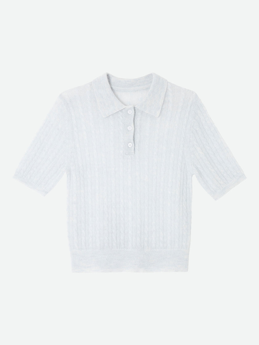 Cinder Curve Mohair Knit Polo