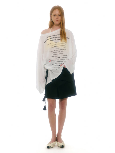 Jupe En Lin Cendrée À Panneaux