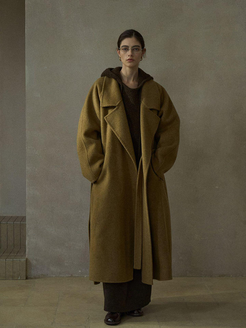 Echelon Manteau en Laine à Encoches