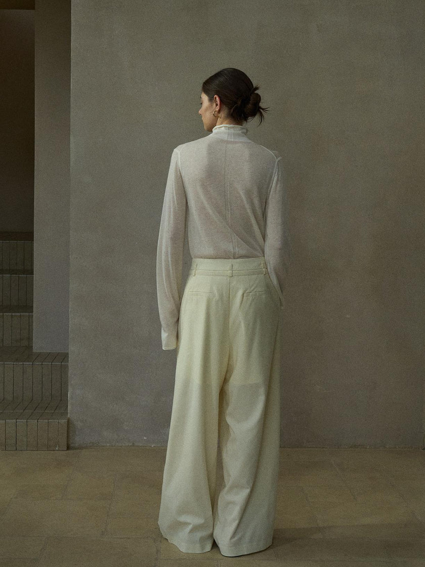 Eren Pantalon Croisé en Laine Douce