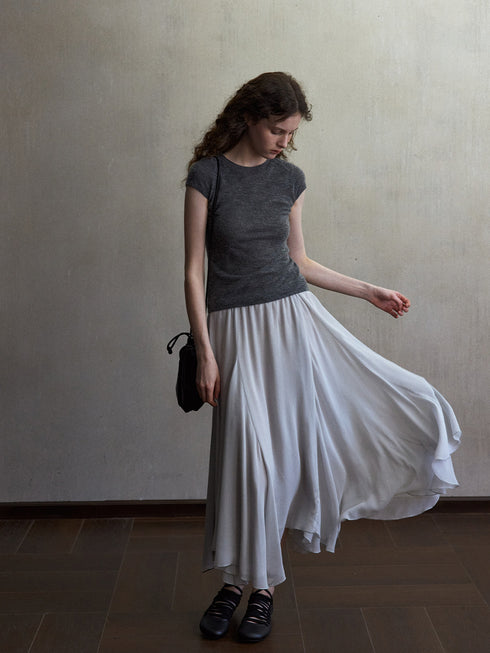 Inkveil Drape Gathered Skirt