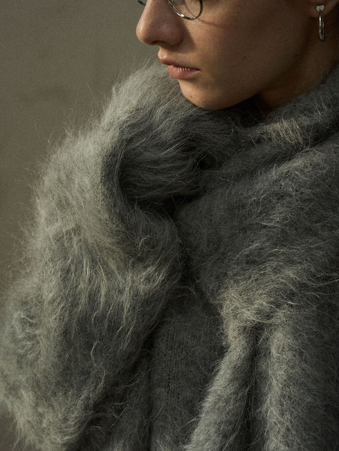 Suri Alpaca Scarf-Collar Knit