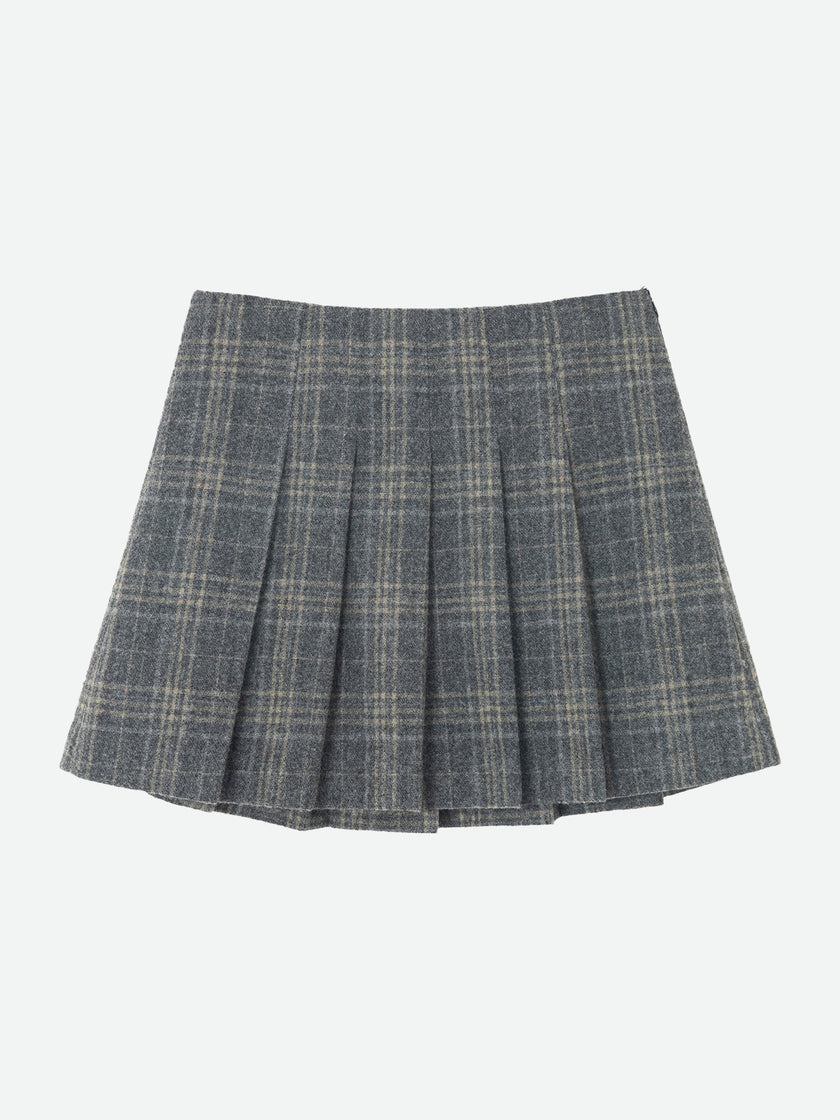 Sable Pleated Vintage Wool Skirt
