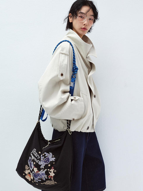 Chaqueta Trench con Cuello Vuelto