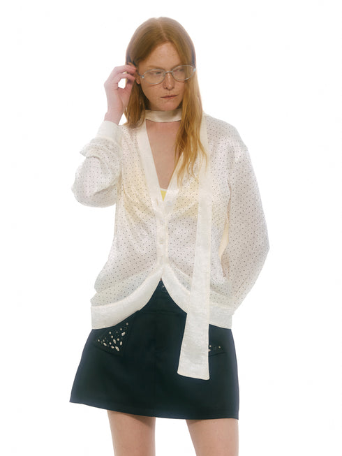 Blouse Transparente Argentée