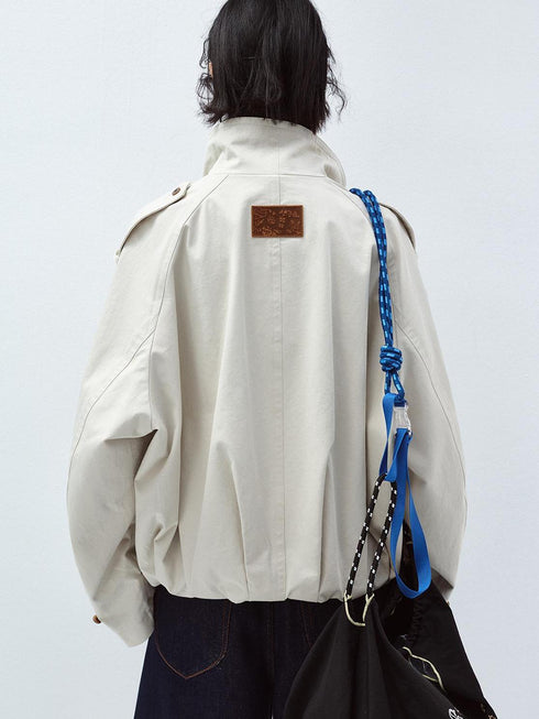 Chaqueta Trench con Cuello Vuelto