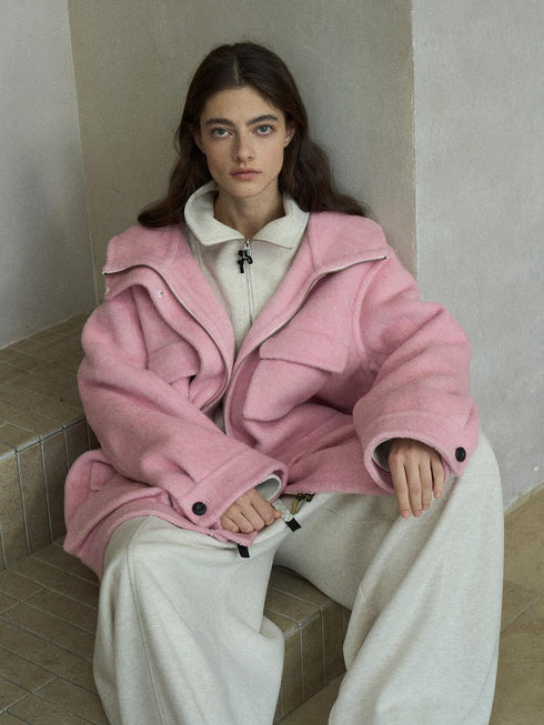 Axis Manteau en Laine Réversible