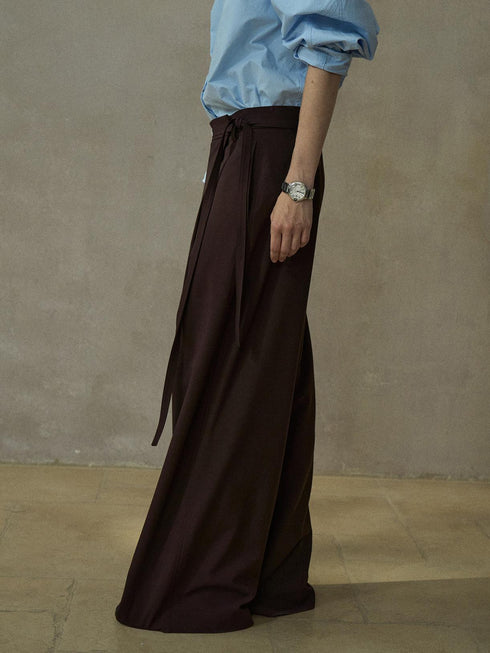 Eren Pantalon Croisé en Laine Douce