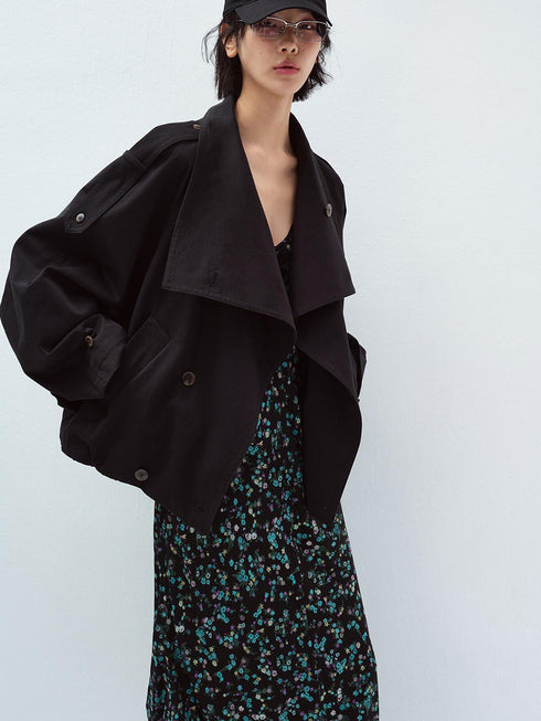 Fold Collar Trench Jacket